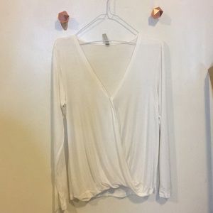 Long sleeve front wrap shirt
